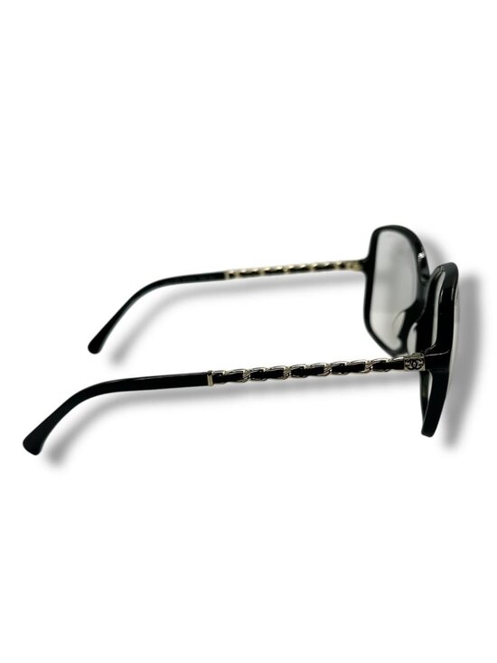 Chanel Sunglasses Chain CC Logo Leather Black Eyewear display picture 3